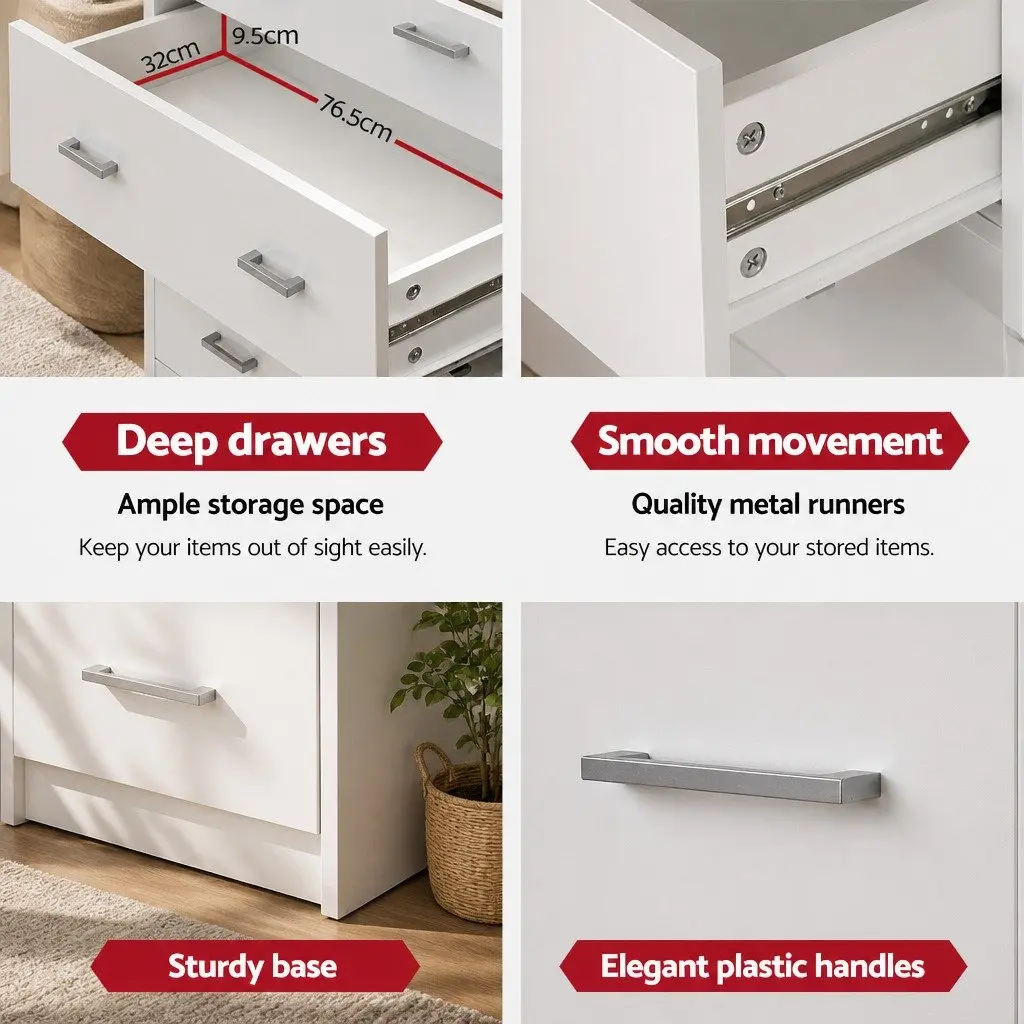 6-Drawer Tallboy Chest for Modern Bedrooms