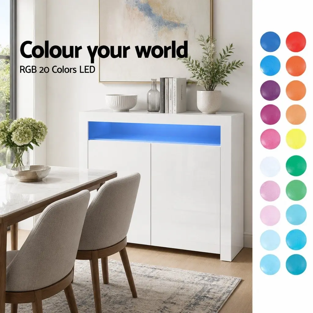 LED Sideboard with High Gloss Finish