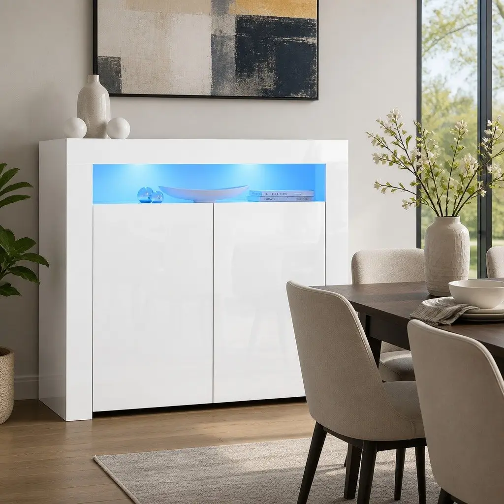 LED Sideboard with High Gloss Finish
