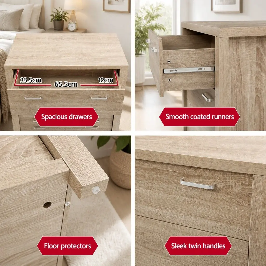 5 Drawer Tallboy Storage Cabinet for Bedroom