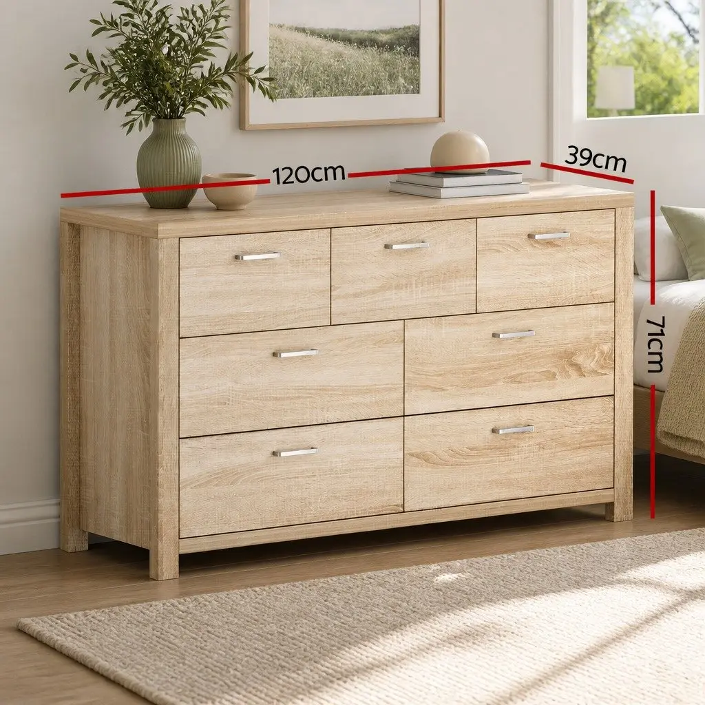 7 Chest of Drawers Tallboy Dresser Bedroom Storage Cabinet with Drawers
