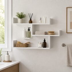 White 3-Tier Floating Wall Shelf for Stylish Storage