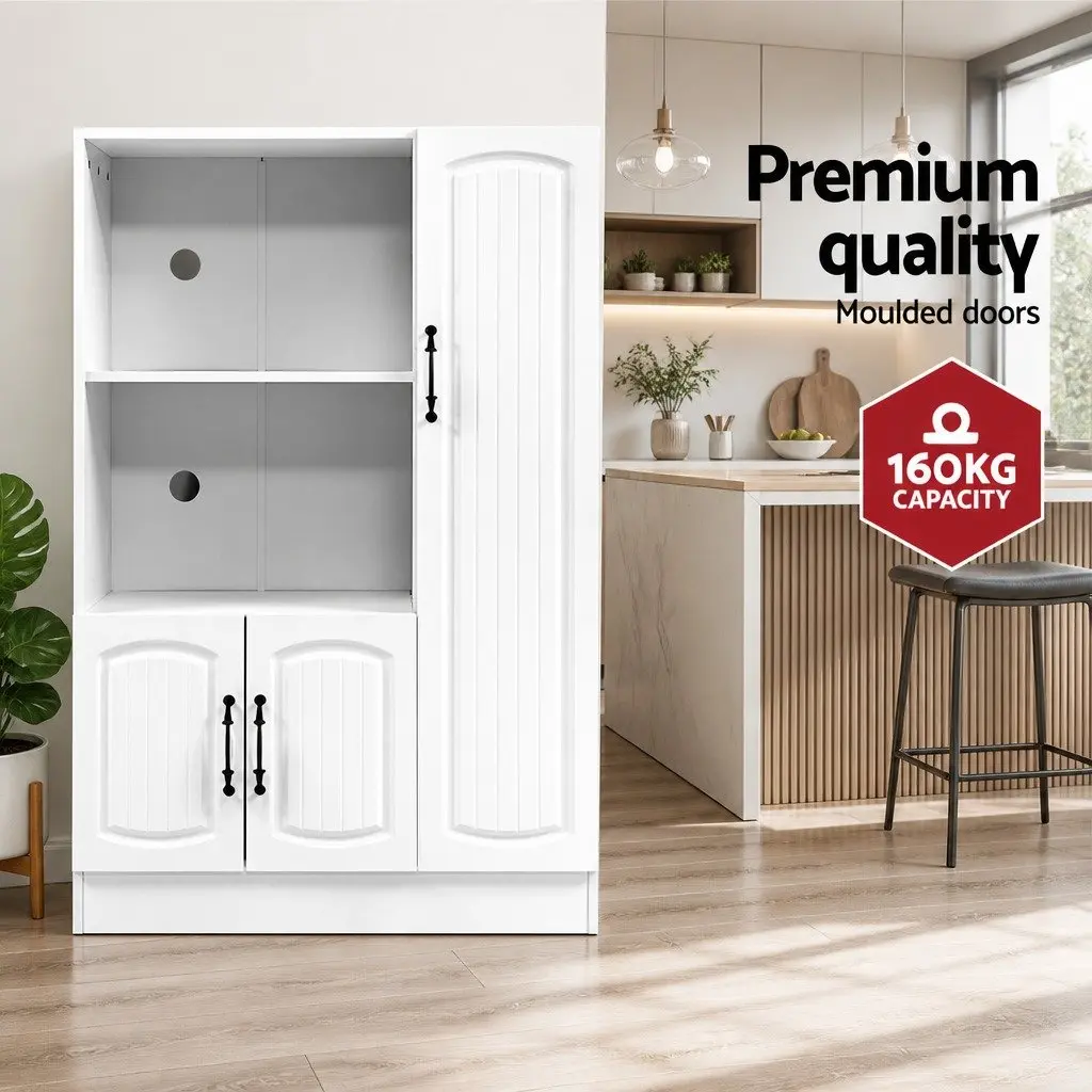 Buffet Sideboard Cabinet White Dining Storage Display Shelves Kitchen Cupboard