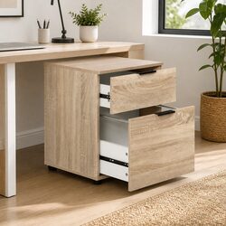 2-Drawer Filing Cabinet for Office Storage in Beige
