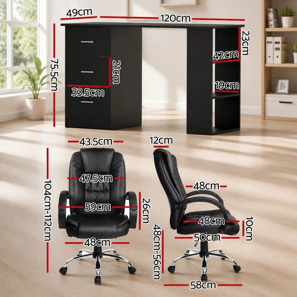 Computer Desk and Chair Set for Home Office