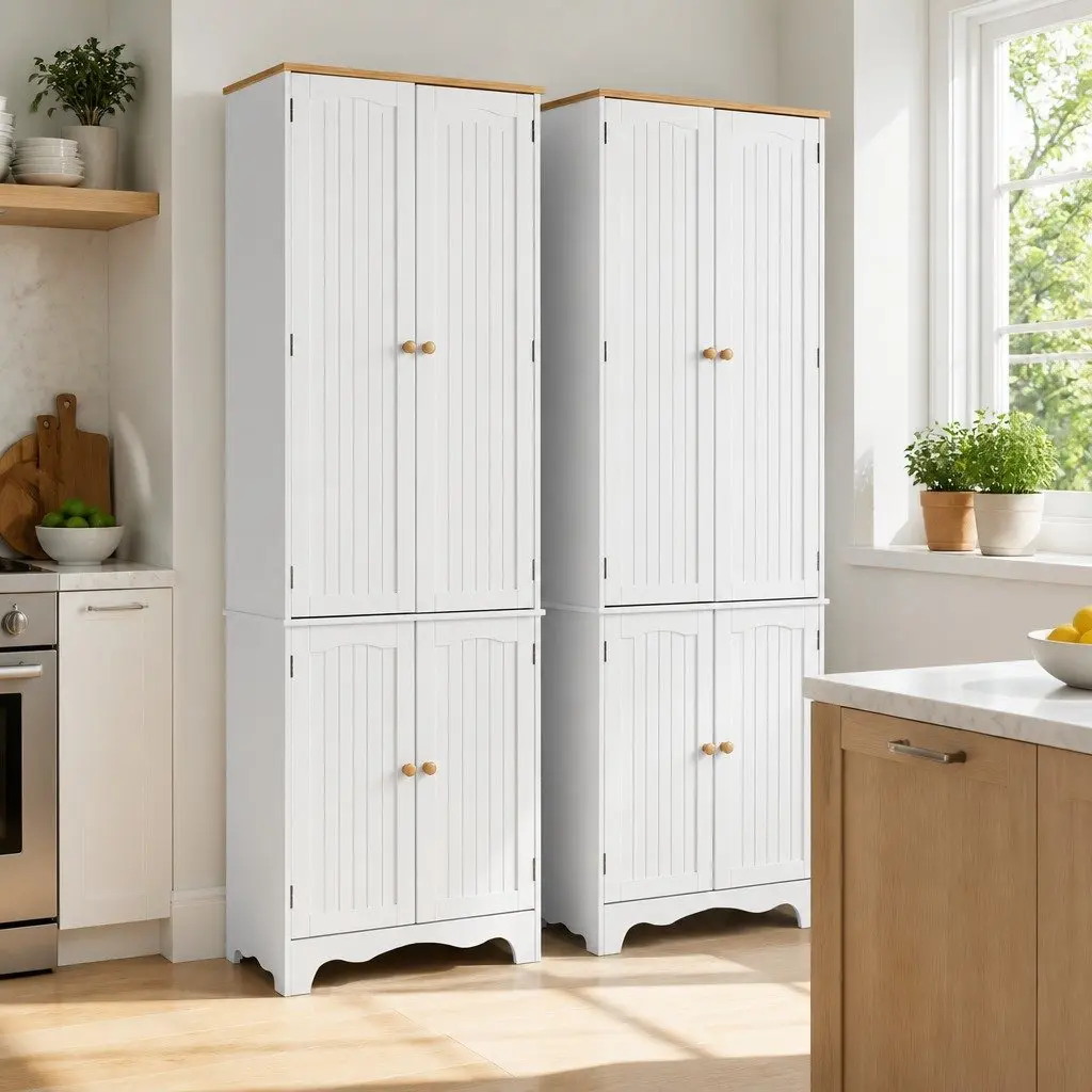 White Buffet Sideboard Pantry Cabinet