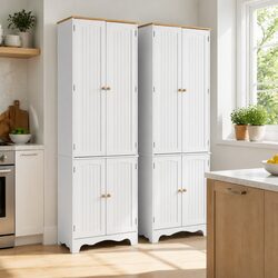 Elegant White Buffet Sideboard Pantry Cabinet