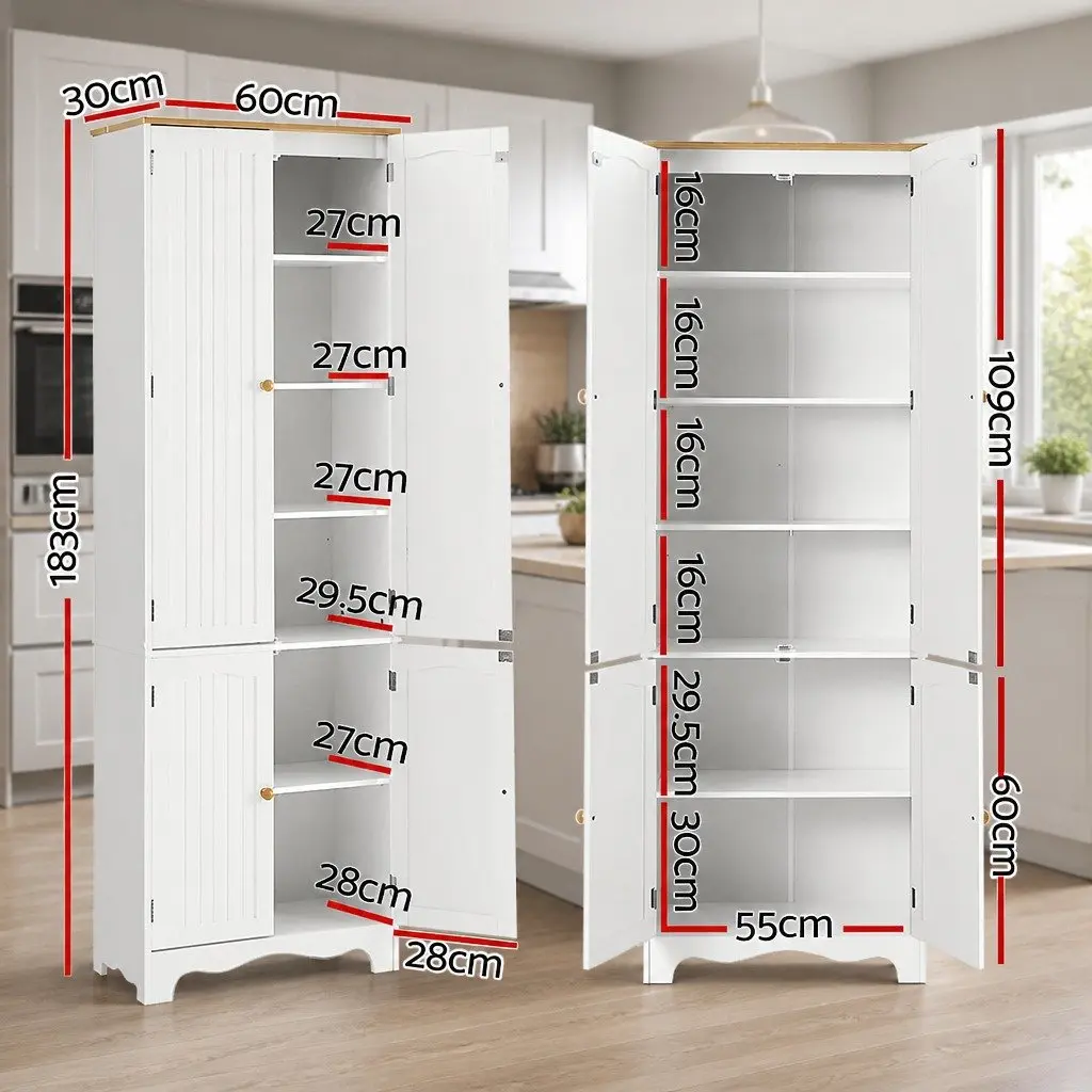 White Tall Storage Cupboard for Kitchen and Dining