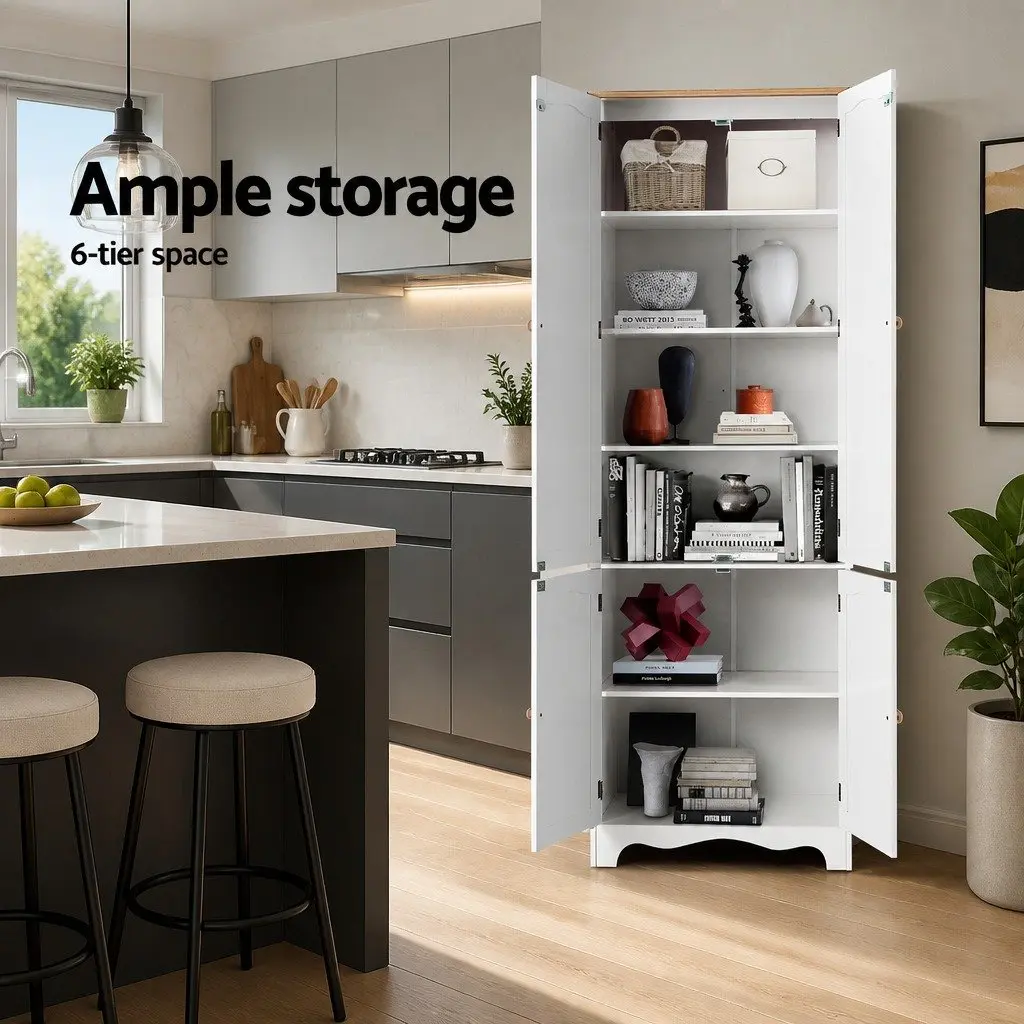 White Tall Storage Cupboard for Kitchen and Dining