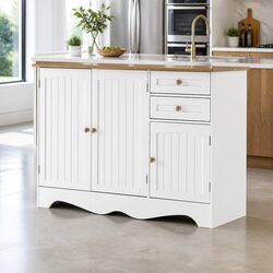 Warm White Sideboard with 3 Doors and Drawers