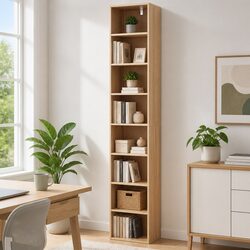 Elegant 8-Tier Pine Bookshelf for Your Living Space