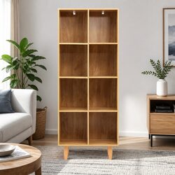 Warm Pine 4 Tier Bookshelf for Cozy Living Spaces