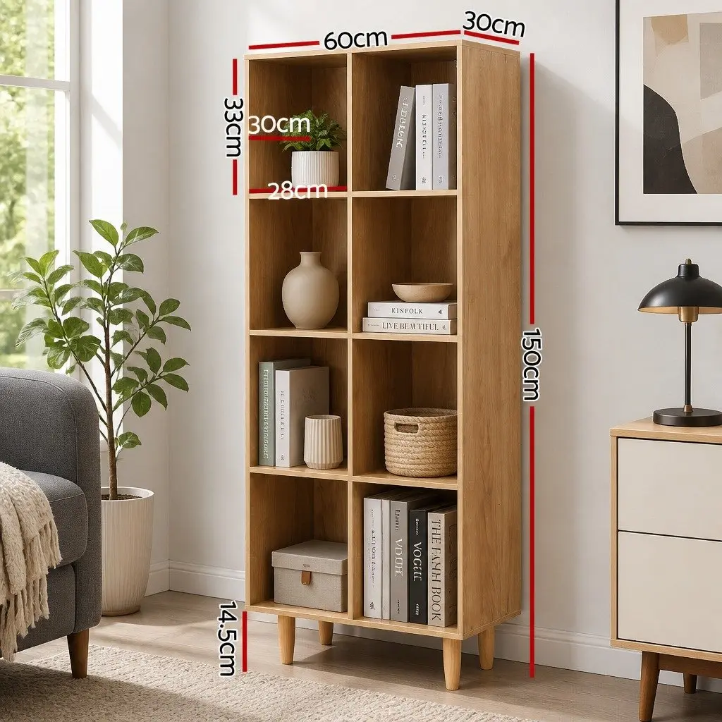4 Tier Bookshelf Pine Particle Board Storage Display Shelving Unit