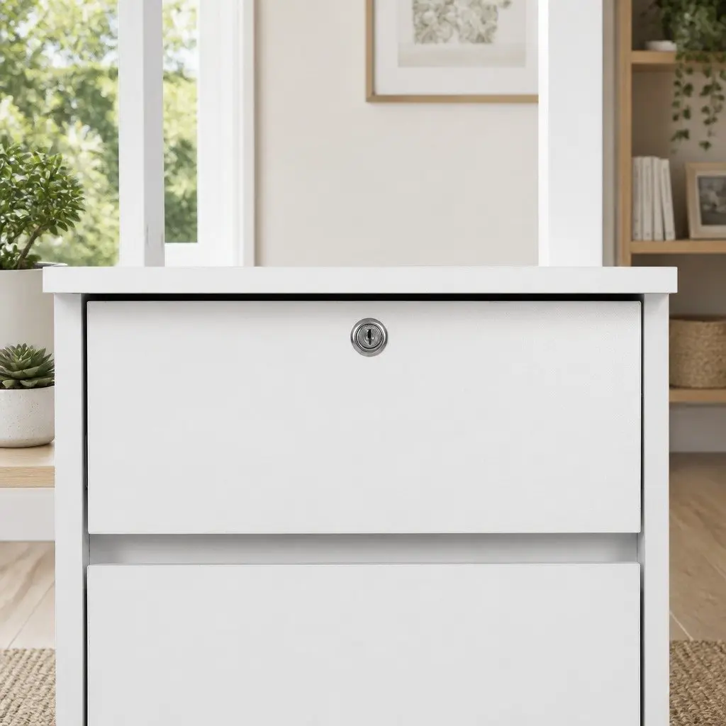 White Computer Desk with Storage Drawer and Bookshelf
