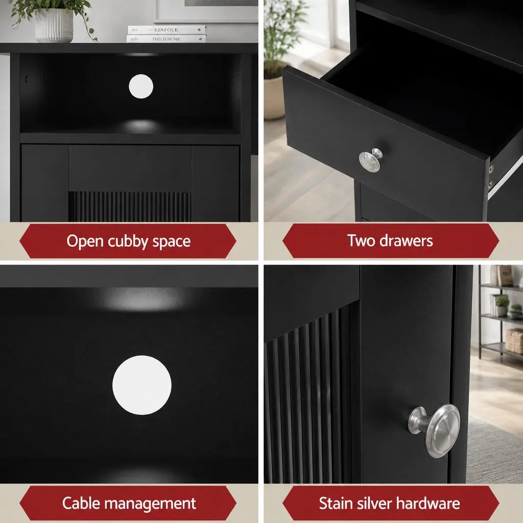 L-Shaped Computer Desk with Storage for Home Office