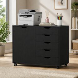 5 Drawer Mobile Filing Cabinet for Home Office Storage