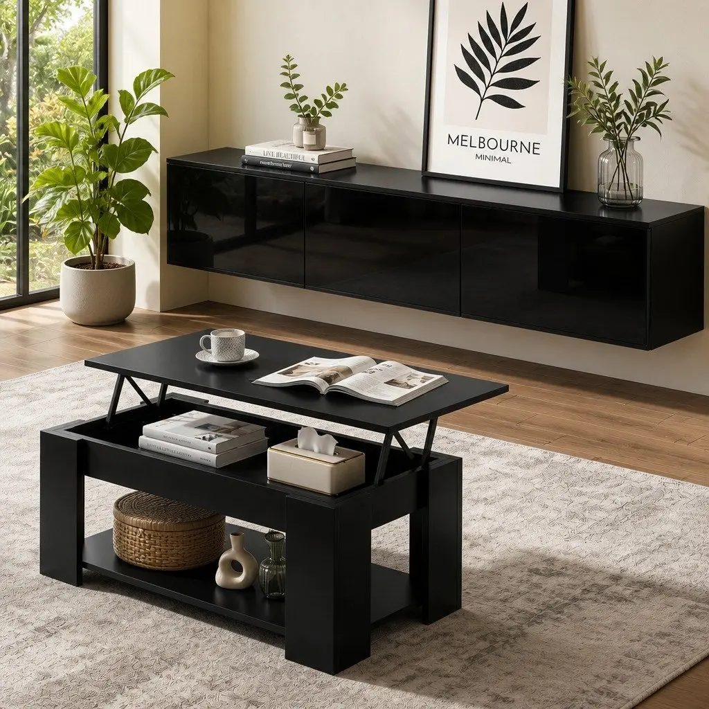 Black TV Unit & Coffee Table Set