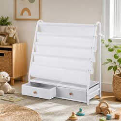 Charming Kids Bookshelf with Metal Storage and Drawers