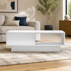 LED Coffee Table in White for Cozy Living Rooms