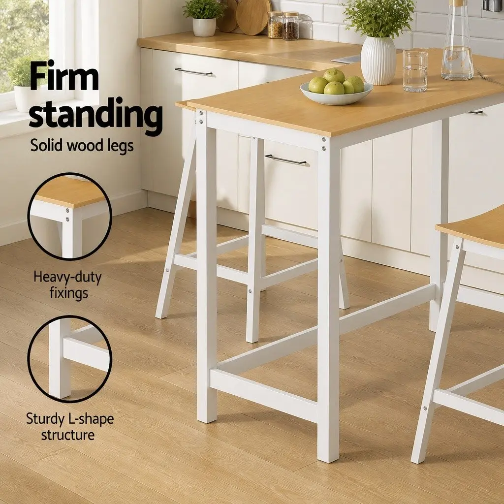 Bar Table Rectangular 108cm Pinewood MDF Kitchen Dining Pub Counter Height