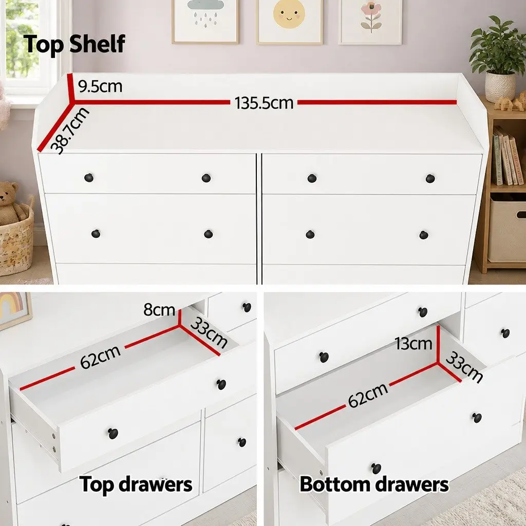6 Drawer Chest for Bedroom Storage