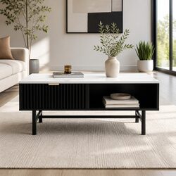 Elegant Coffee Table with Drawer and Open Storage