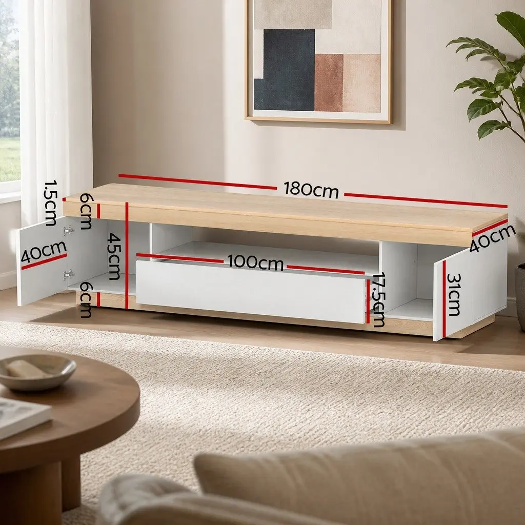 White Wood Two-Tone TV Cabinet for Living Room