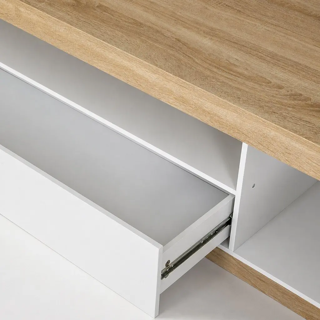 White Wood Two-Tone TV Cabinet for Living Room
