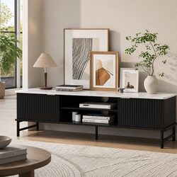 Marble-Effect TV Entertainment Unit Cabinet 140cm