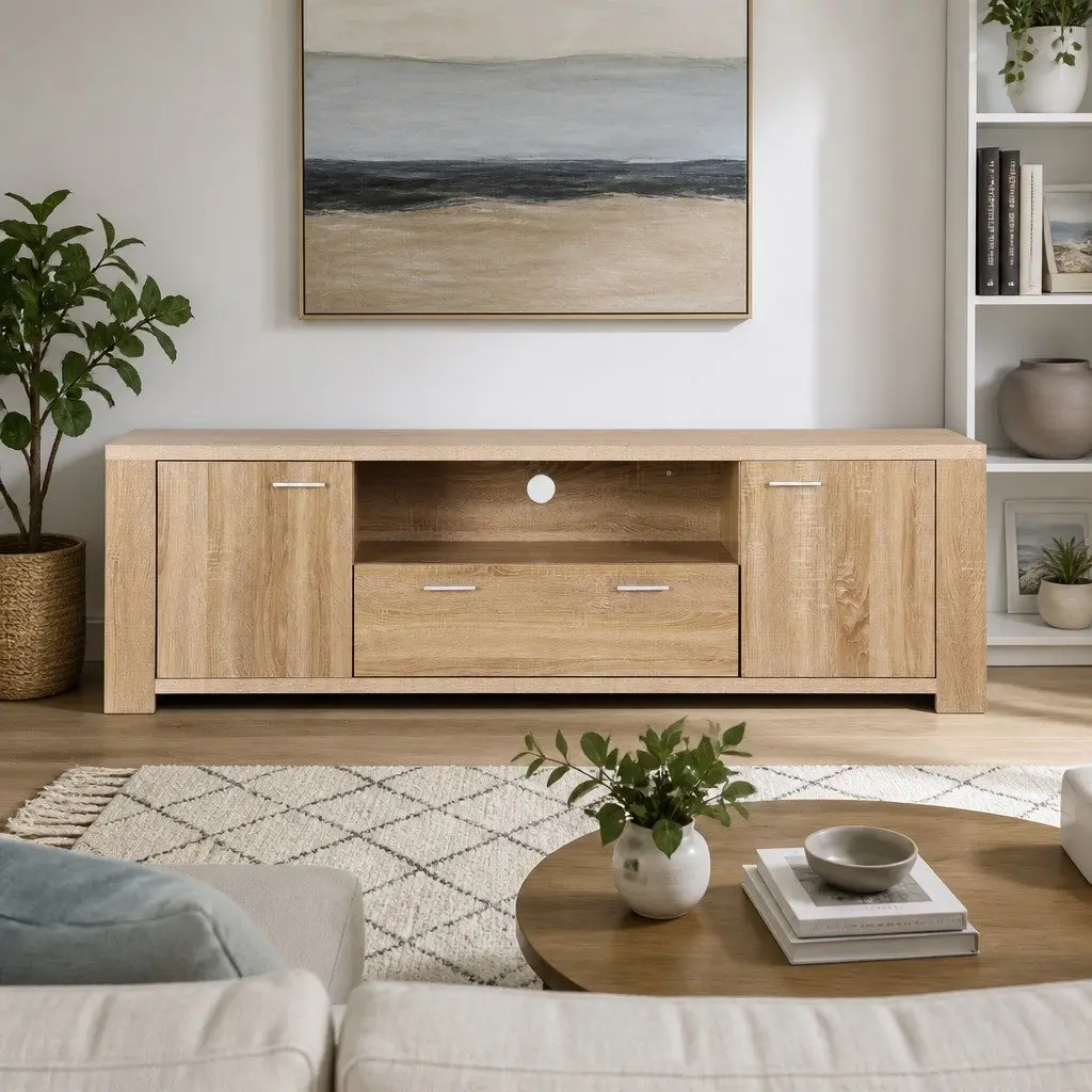 TV Unit Contemporary Pine 180cm E1 Particle Board with Melamine Veneer