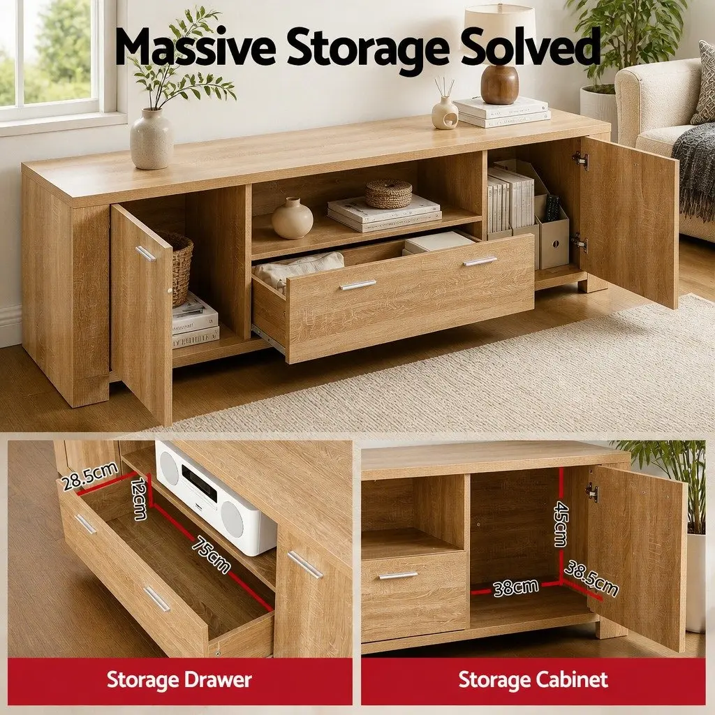 TV Unit Contemporary Pine 180cm E1 Particle Board with Melamine Veneer