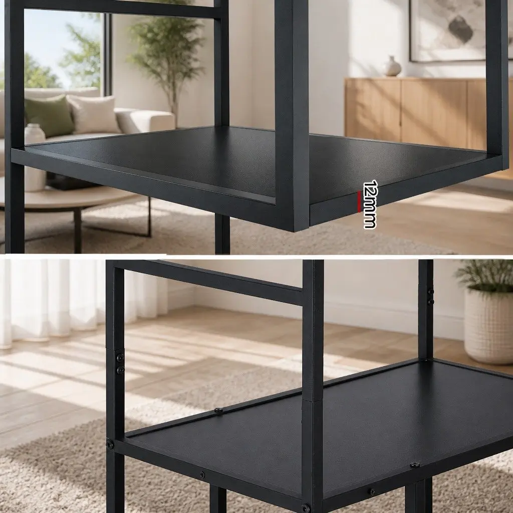 5-Tier Black Display Shelf for Home Organisation