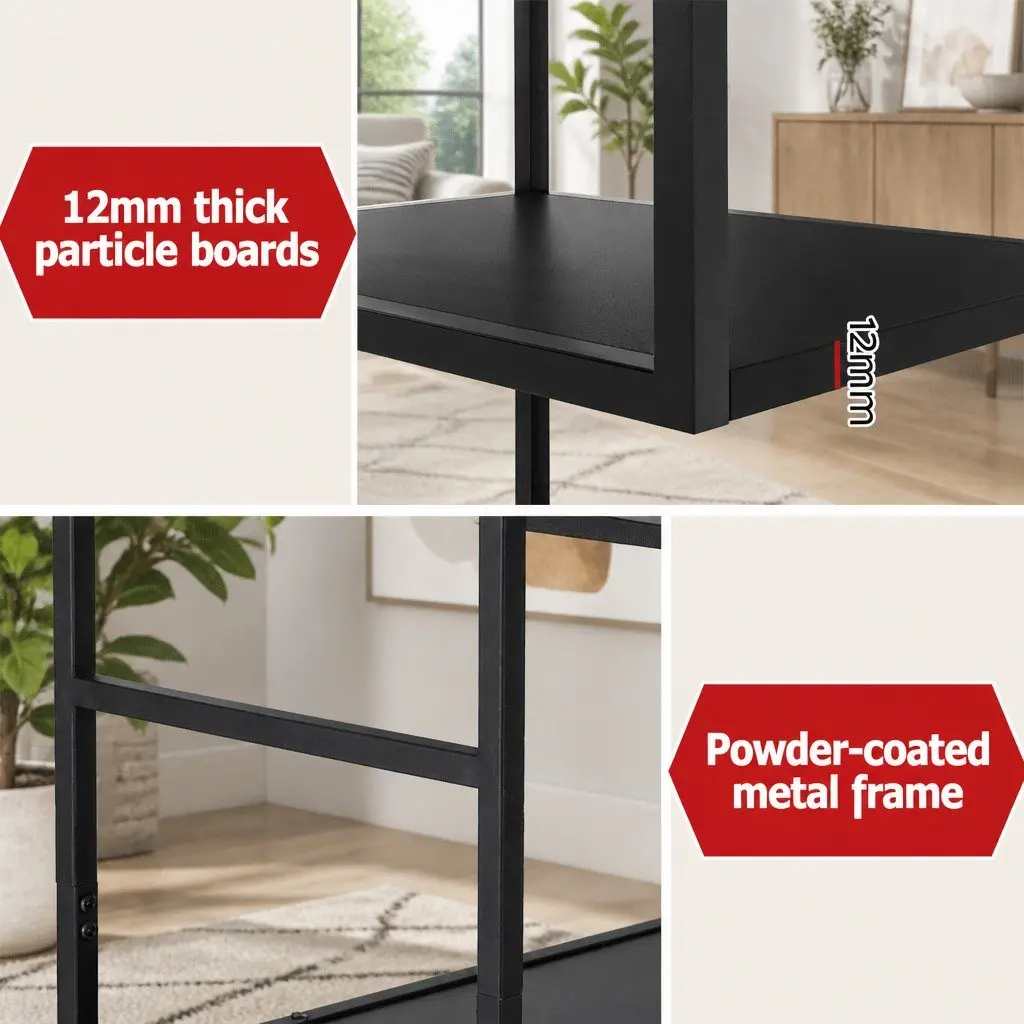 5-Tier Black Display Shelf for Home Organisation