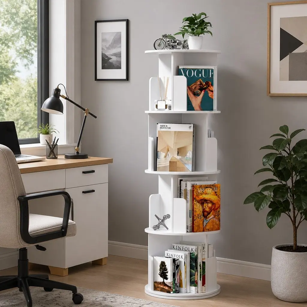 4 Tier Rotating Display Shelf for Home