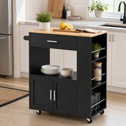 Charming Kitchen Island Trolley with Spice Rack