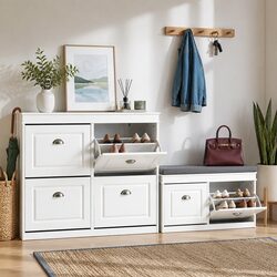 Elegant Shoe Cabinet and Bench Set with Storage