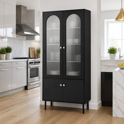 Elegant Black Buffet Sideboard for Dining Spaces
