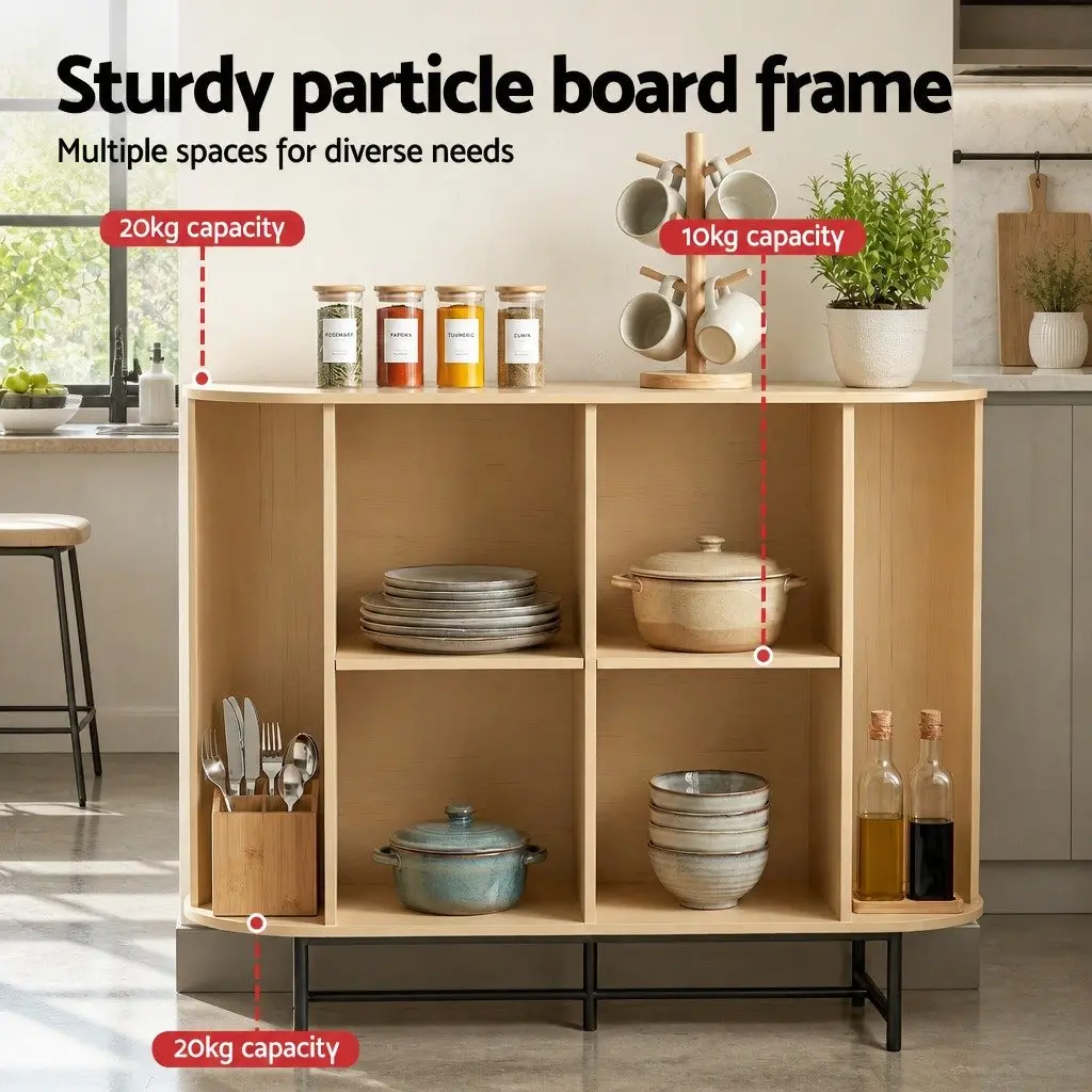 Oak Buffet Sideboard with Sliding Doors