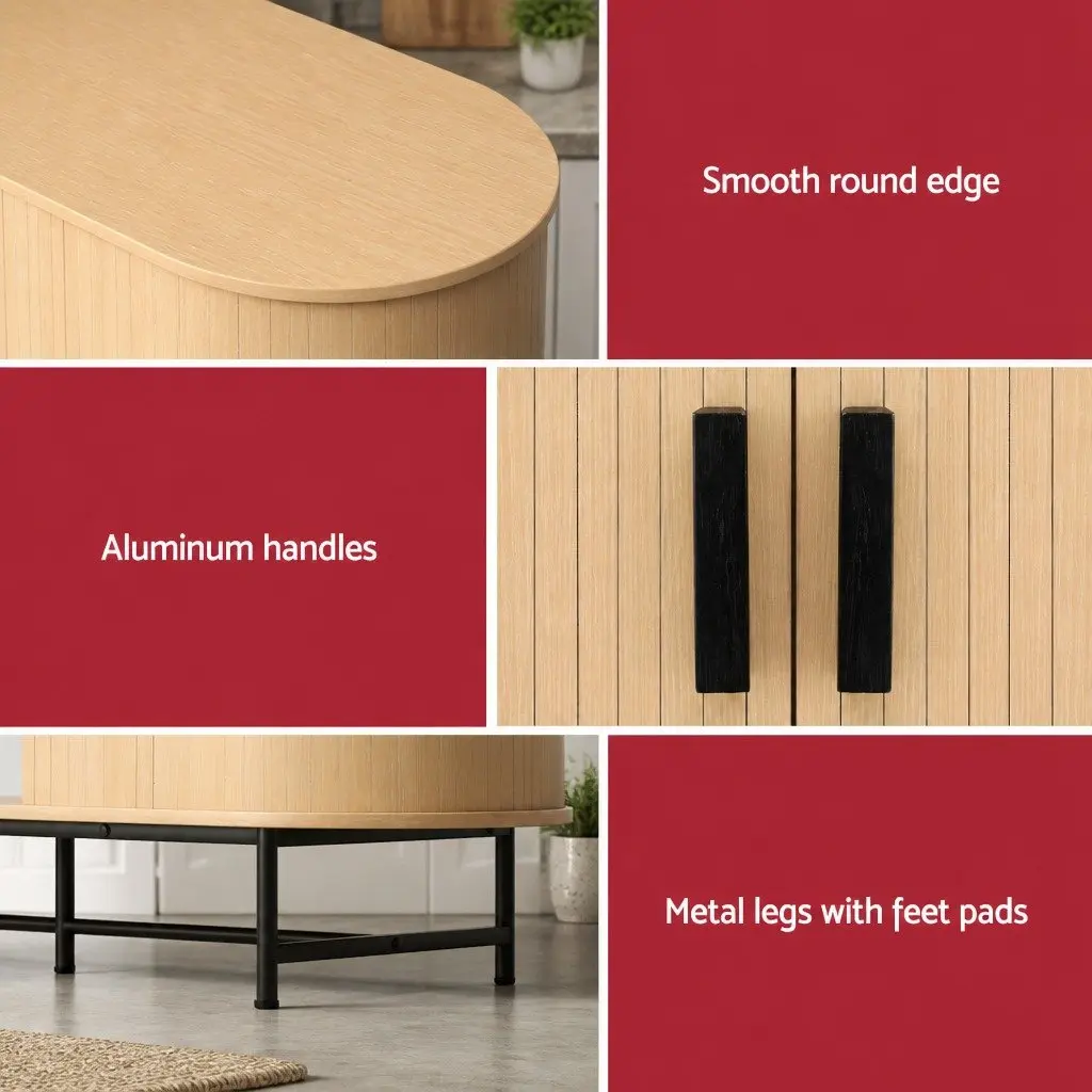 Oak Buffet Sideboard with Sliding Doors