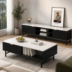 Cozy Living Room Furniture Set with TV Unit and Coffee Table