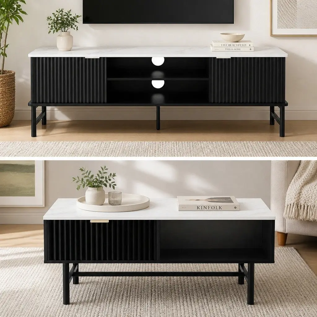 Living Room Furniture Set with TV Unit and Coffee Table