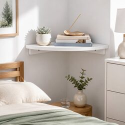 White Corner Floating Wall Shelf 25cm for Stylish Storage