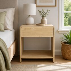 Charming Nightstand with Drawer and Open Shelf