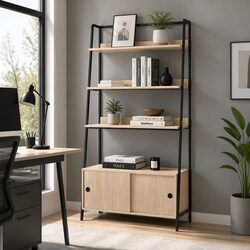 Charming 5-Tier Oak Cube Bookshelf for Home Display