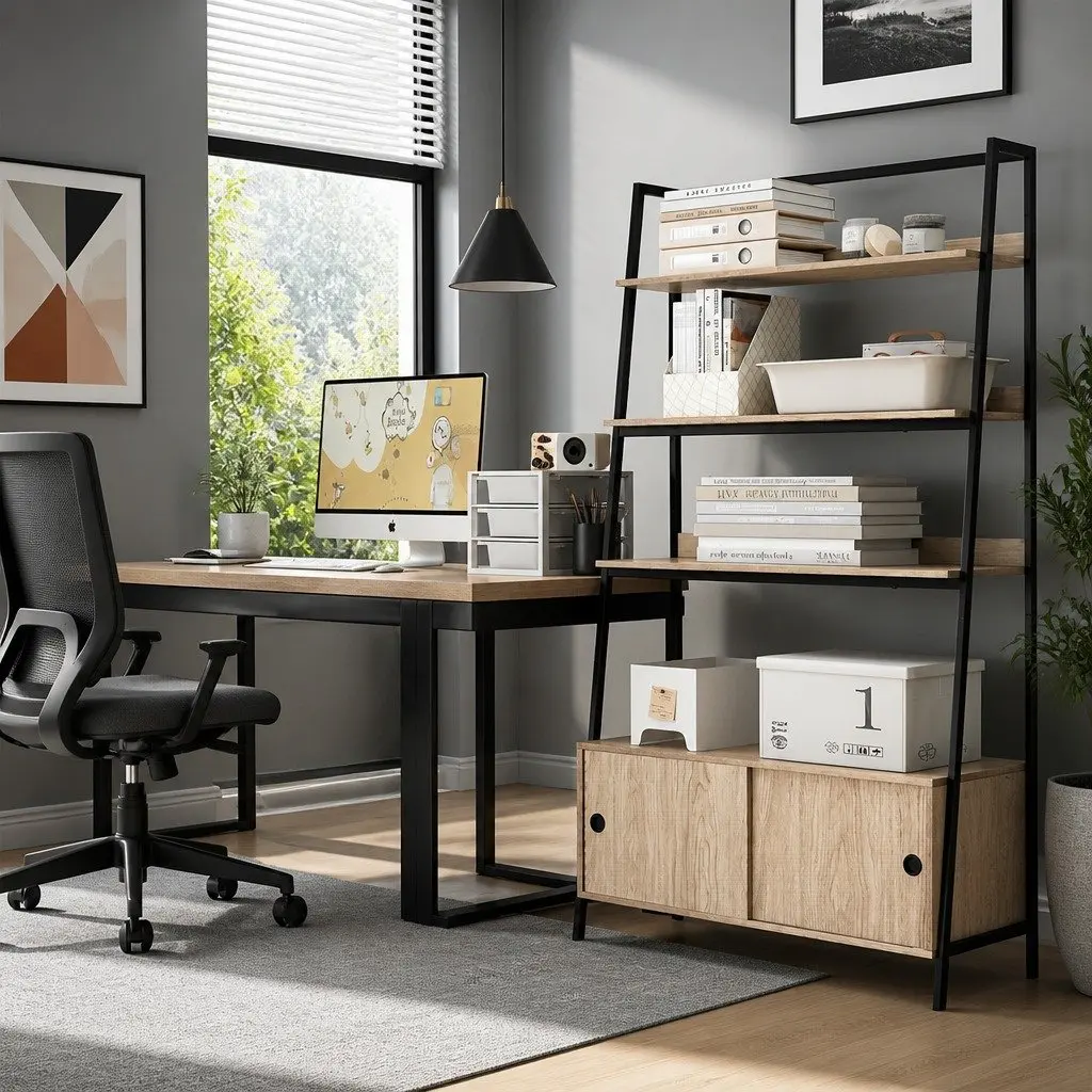 5 Tier Bookshelf Oak Cube Cabinet Display Shelves Storage Unit Home Organiser