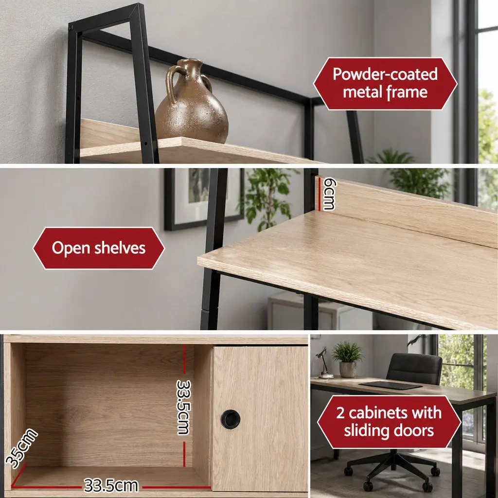 5 Tier Bookshelf Oak Cube Cabinet Display Shelves Storage Unit Home Organiser