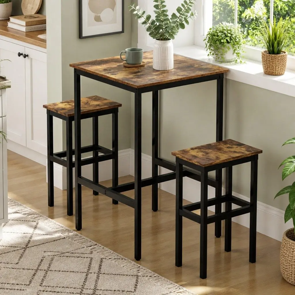 Vintage Walnut Bar Table for Dining and Socializing