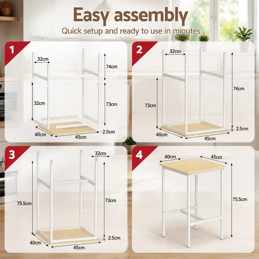 Square Bar Table for Dining and Workspace