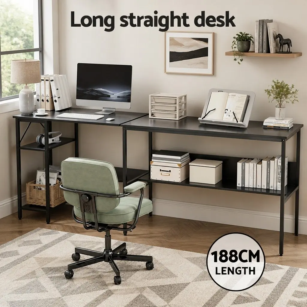 L-Shape Computer Desk Black 128 x 108 x 74cm MDF