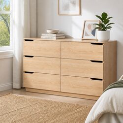 Pine 6 Drawer Chest for Bedroom Storage